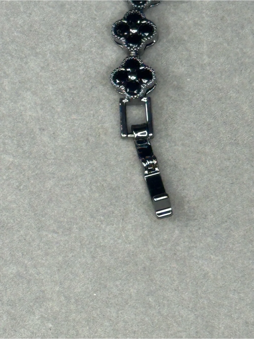 Black Flower-Link Men's Bracelet